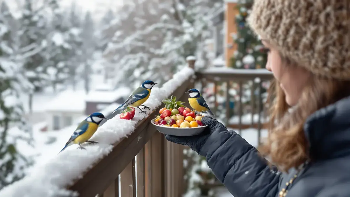 Op een balkon trekt dit specifieke fruit in de winter massaal mezen aan, mits je het goed plaatst