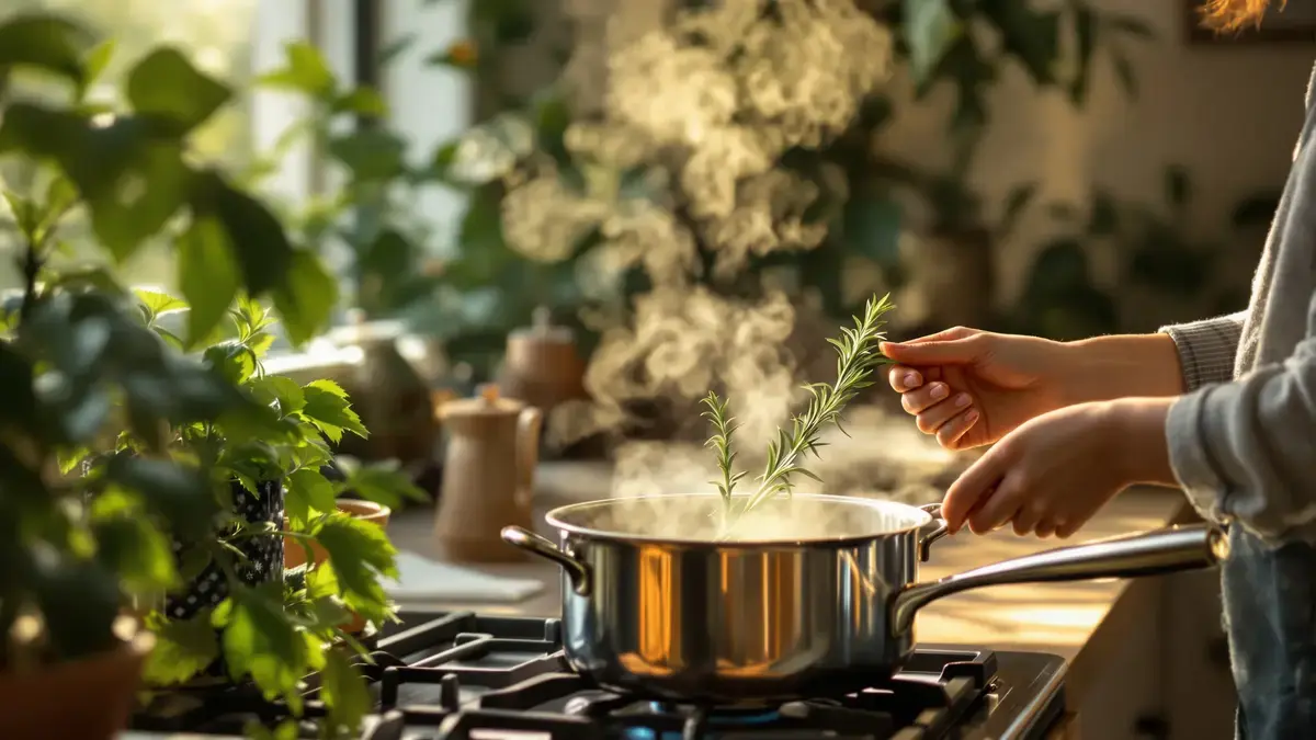 Waarom het laten koken van een takje rozemarijn in huis de sfeer verandert