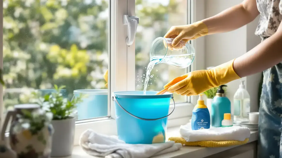 Een lepel toevoegen aan het schoonmaakwater: de vergeten truc om ramen maandenlang streeploos te houden