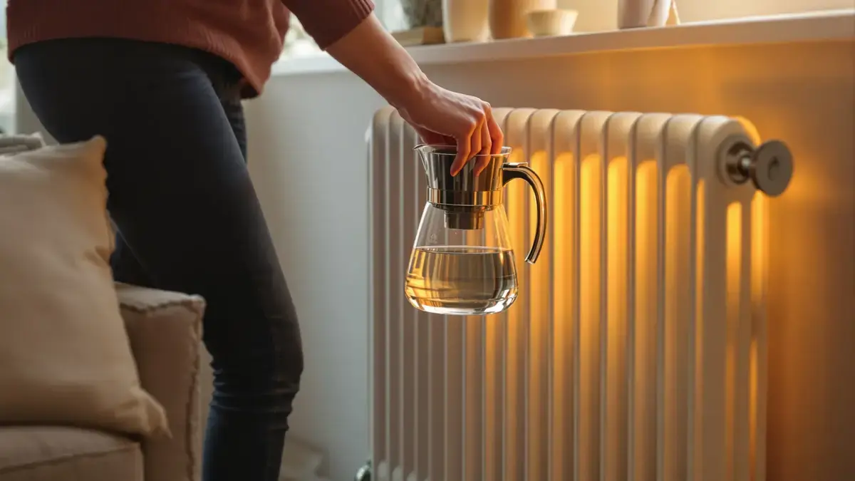 Een waterkaraf onder de radiator zetten: deze eenvoudige handeling verbetert het thermisch comfort en kan de verwarmingsrekening verlagen